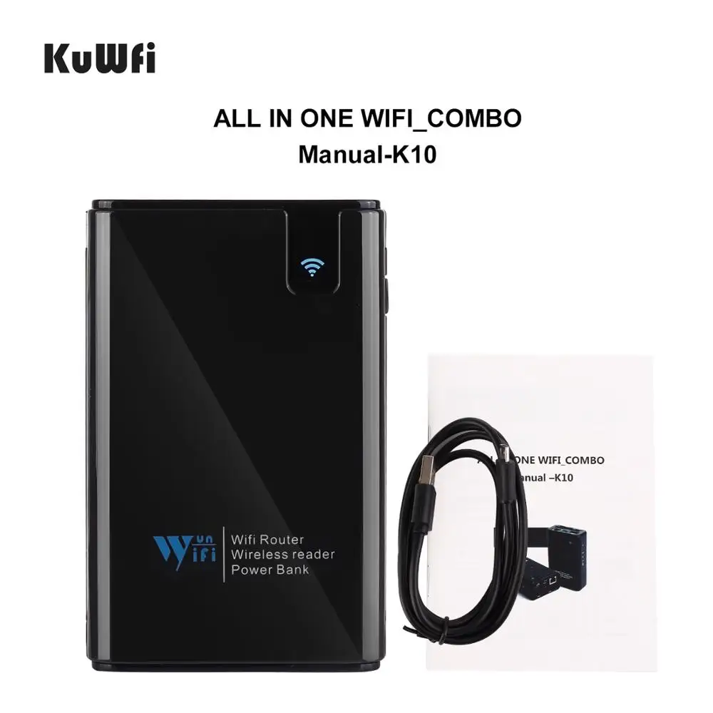  KuWFi Drahtlose Daten teilen Power bank Reise Router wireless SD Kartenleser Verbinden Tragbare SSD