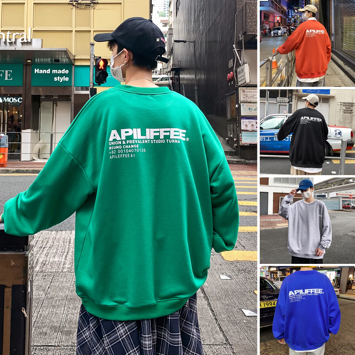 2019 New Korean Style Clothe Harajuku Streetwear Hip Hop Letter Print 6 Colors Sweatshirts Men | Мужская одежда