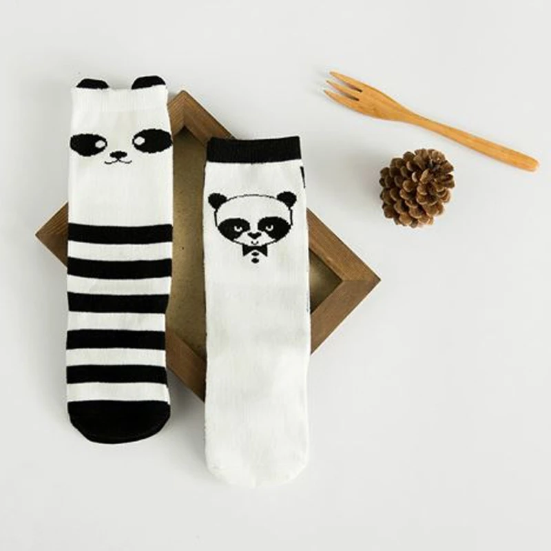 

Cute Panda Pattern Winter Autumn Calf Length Tube Crew Socks For Child Toddler