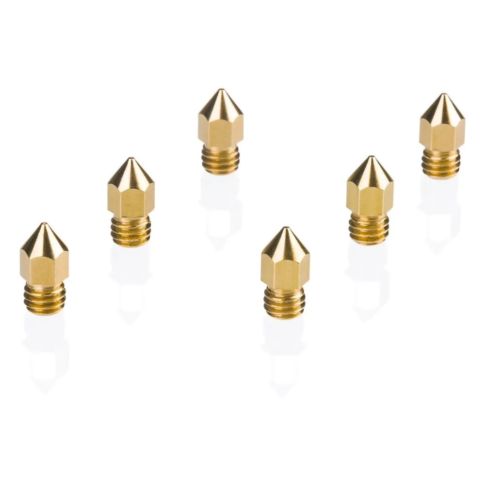 3D Printers Parts MK7 MK8 Nozzle 0.2 0.3 0.4 0.5 0.6 0.8 1.0mm Copper Extruder Threaded 1.75mm 3.0mm Filament Head Brass Nozzles