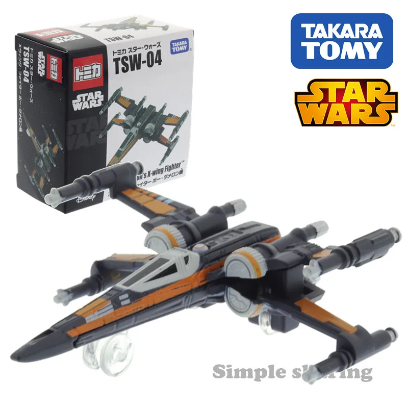 Tomica TSW 04 Звездные войны Poe Dameron X Wing Fighter Пробуждение силы литой горячий поп самолет