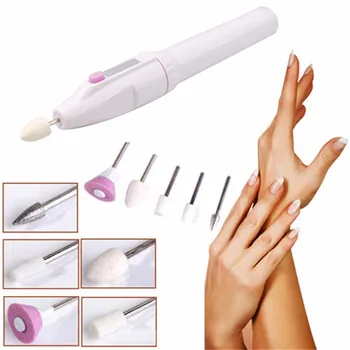 Günstig 1 Set 5 Bits Professionelle Elektrische Nagel Bohrer Maniküre Nagel Kunst Datei Bohrer Kunst Salon Maniküre Pen Polnischen Entferner Werkzeuge Kit GS