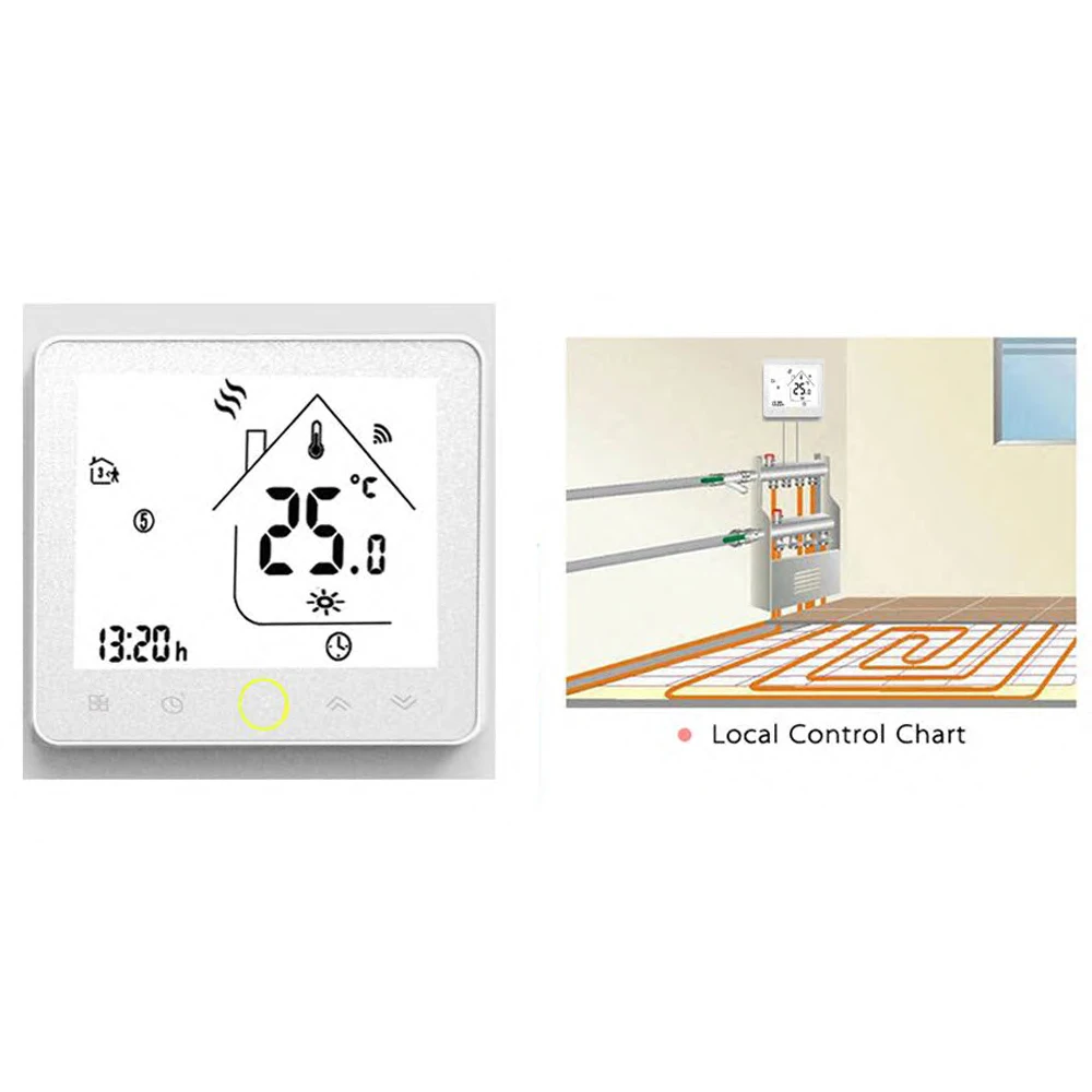 

Programmable Wifi Thermostat for Water Heating LCD Display Smart WIFI Temperature Controller Works with Alexa Voice Control