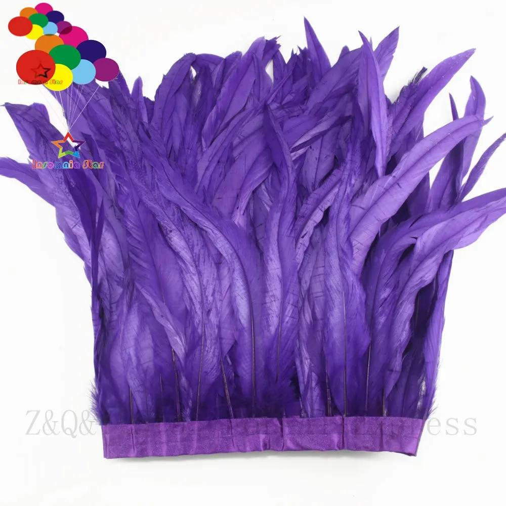 Wholesale 20-25CM (8-10 inches) natural cock tail dyed to make cloth edges 1-10 meters DIY craft costume decorations feathers