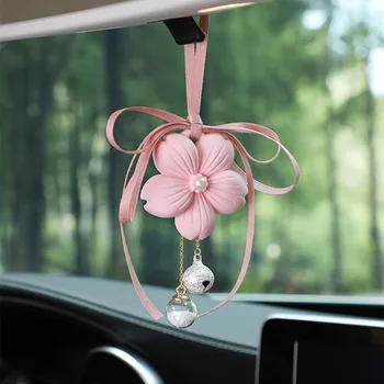 

Cherry Car Pendant Gypsum Car Perfume Automobile Rearview Mirror Decoration Japan Cherry Bell Car Accessories For Women Gifts