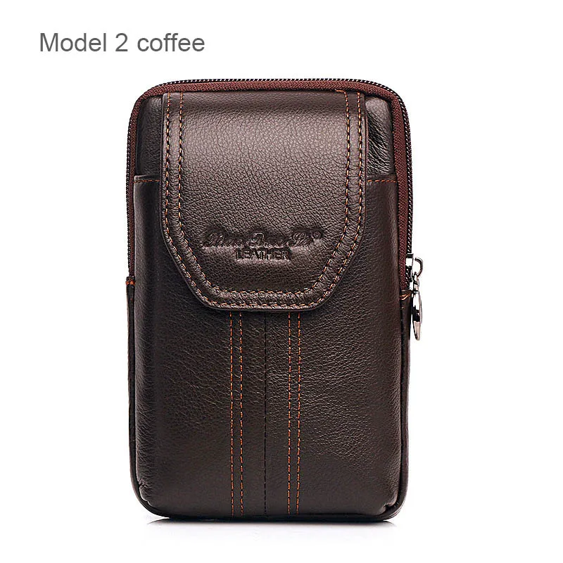 Coffee M2 XiaoDuoLi бренд натуральная кожа Повседневный Пояс на талию крест пакет мужская сумка 5,5-6 'чехол для мобильного телефона чехол для Iphone - Цвет: Coffee M2