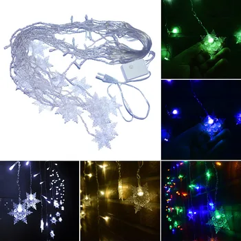 

Garden Home Wedding Party LED Fairy Light Waterproof Christmas Decor Hanging Bedroom DIY Extra Long Snow Flake Shaped Festival