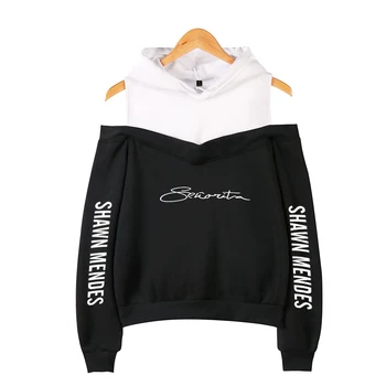 

Shawn Mendes Off-Shoulder Hoody Women New Sale Popular Girls Hot Songs Senorita Shawn Mendes Hoodies cute Ladies Sweatshirts