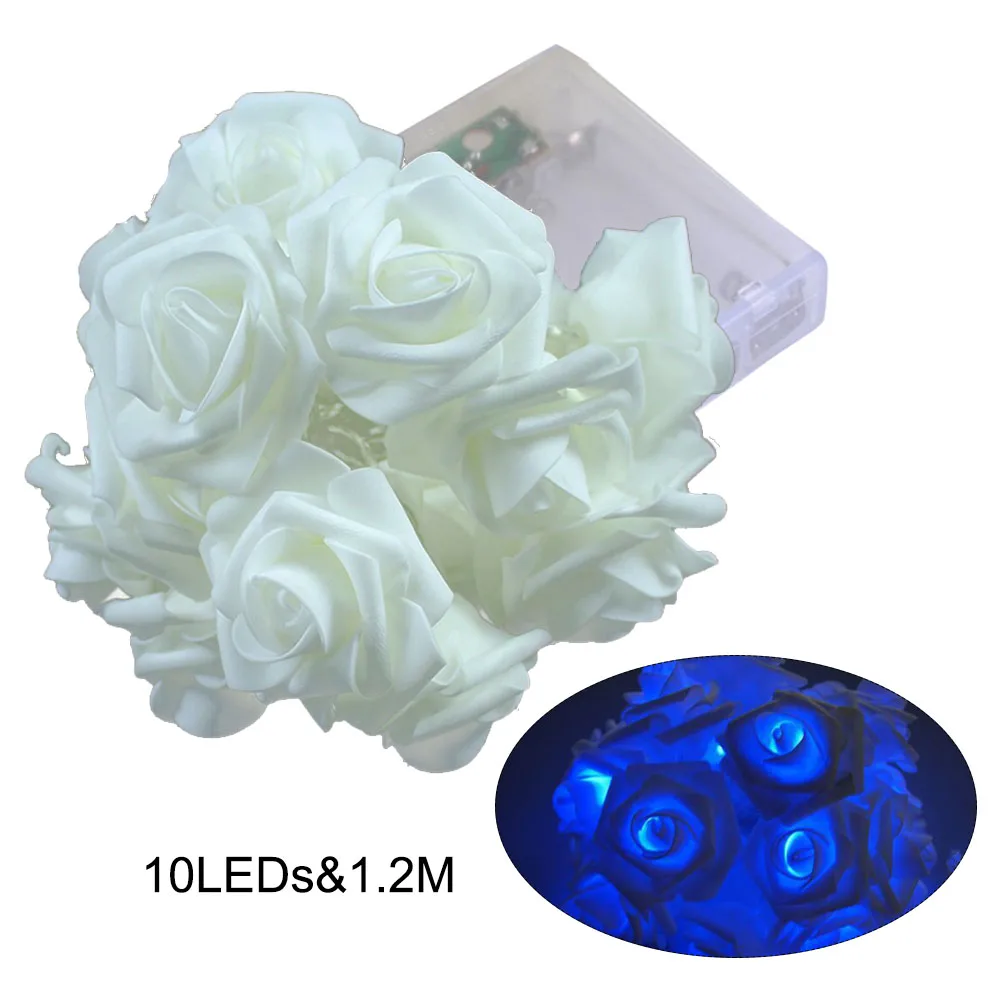 10LEDs String Lights 1.2M Rose Christmas Holiday Lights Valentine Wedding Decoration Flower Bulbs led light string