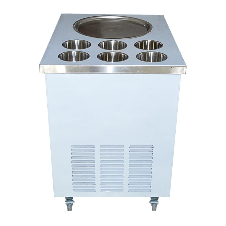 CBJ-1* 6 Новое поступление большие сковороды жареное мороженое машина для жарки льда сковорода машина с 6 бочками