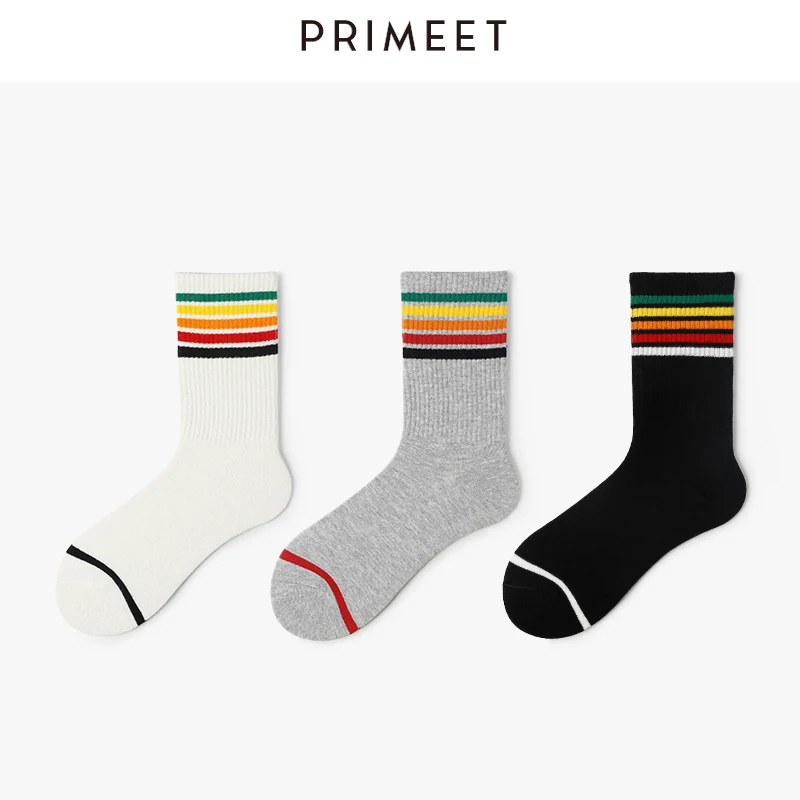

3 Pairs Rainbow Socks Women Short Socks Cotton Harajuku Fashion Ankle Long Socks Winter Gift for Girlfriend Funny Novelty Sox