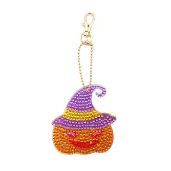

5Pcs DIY Toy Halloween 5D Diamond Painting KeyRing Key Chain Pendant Gift