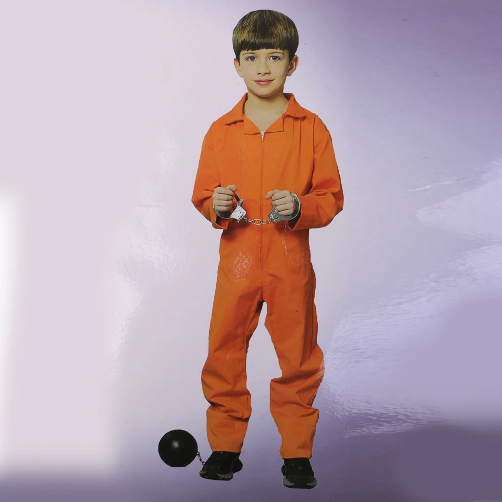 Комбинезон для заключенного из спандекса; костюм для вечеринки; костюм для детей и взрослых; нарядное платье для мальчиков