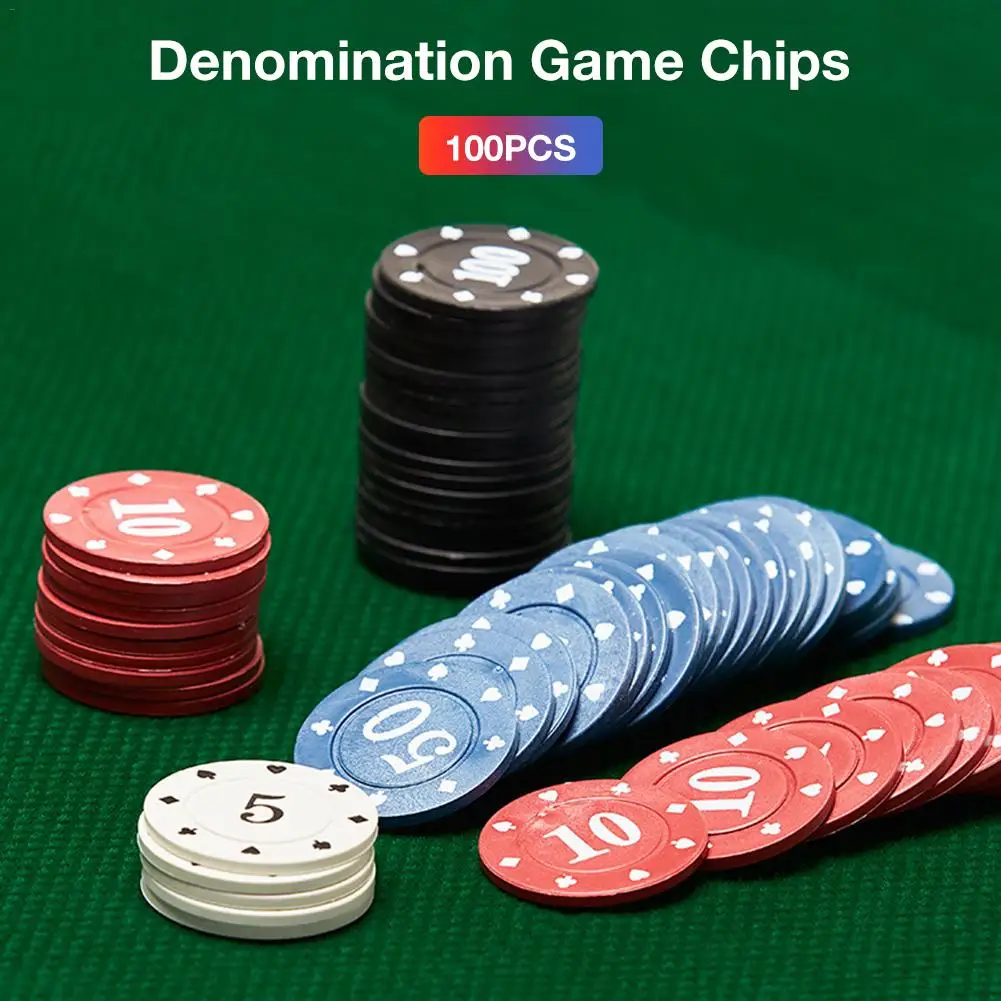 100Pcs Texas Poker Chip Counting Bingo Chips Sets Casino Entertainment Accessories For Cards Board Game | Спорт и развлечения