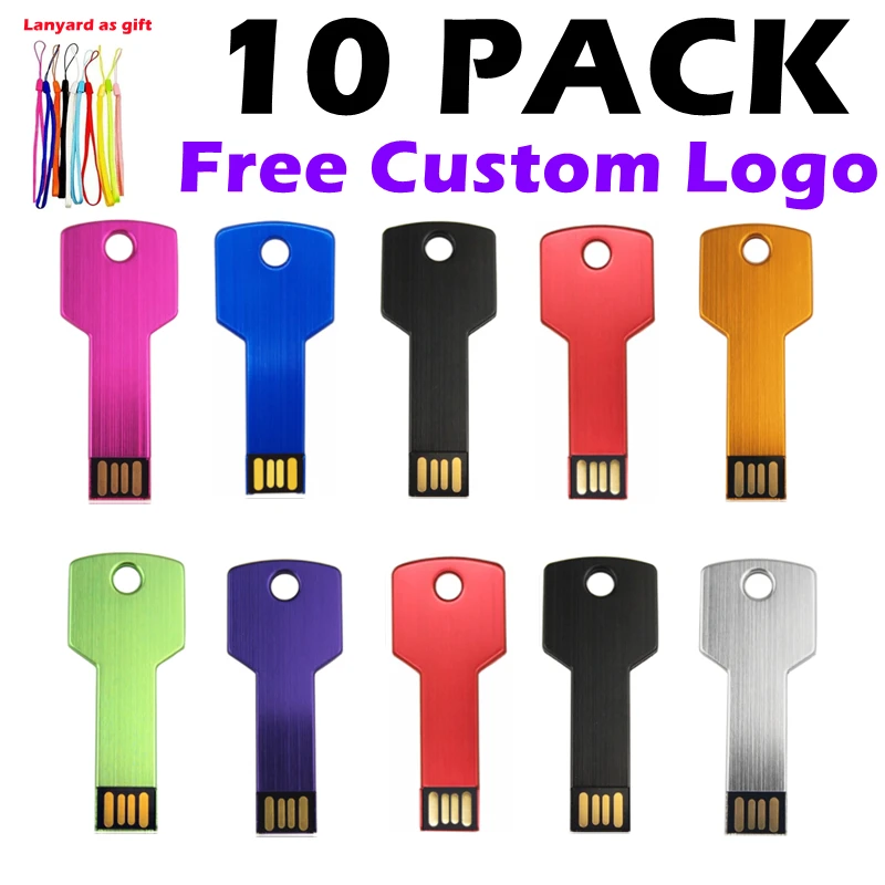 

USB-флеш-накопитель в форме ключа, 4-16 Гб, 10 шт.