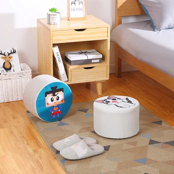 

Household low stool fashion sofa stool living room changing shoes stool children's creative round stool small bench solid wood