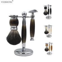 VIGSHAVING смола/металлическая ручка чистый барсук волос щетка для бритья Роскошные Барсук Мужская Безопасная бритва Набор для бритья/наборы