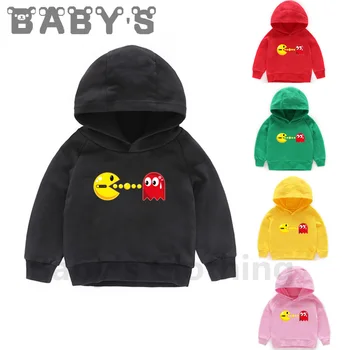 

Children Hooded Hoodies Kids Pac-Man Eat Ghost Cartoon Sweatshirts Baby Pullover Tops Toddler Girls Boys Autumn Clothes,KMT5223