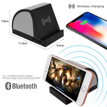 

Wireless charging bluetooth speaker mobile power 3D stereo For iPhone/Samsung Backup Battery Charger Case For Huawei/Xiaomi