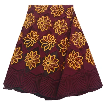 

2020 new arrival flower trim african lace materials 5yards/piece high quality lace tulle lace fabric for women fashion dress