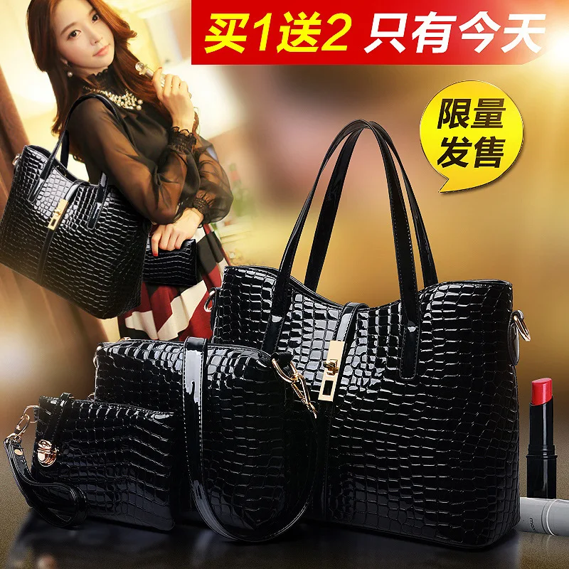 

Women's Charm Fashion Crocodile Pattern Different Size Bags Occident Fashion Hot Selling One-Shoulder Oblique WOMEN'S Bag Recrui