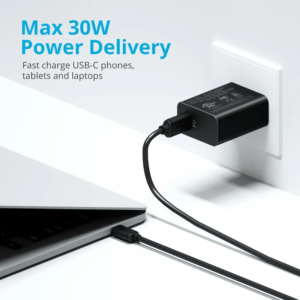 FONKEN USB C PD зарядное устройство 30 Вт Тип адаптер питания быстрая зарядка 4 0 Быстрая