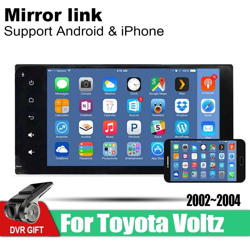 Автомобильная Мультимедийная система с GPS навигацией Android 2 din для Toyota Voltz 2002 2003 2004