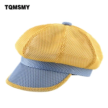 

TQMSMY Mesh Beret Cap Women Solid Color Newsboy Cap Ladies Breathable Beret Hats Female Spring Summer Octagonal Hat Boina TME45