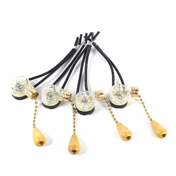 

4Pcs Universal Home Ceiling Fan Lamp Wall Light Replacement Pull Chain Cord Switch 250V 125V Switch Set Replacement Tools