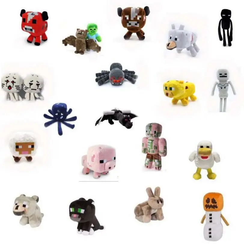 

Cute My World Stuffed Plush Toys Doll Zombie Bat Squid Mooshroom Enderman Ocelot Pig Baby Sheep Children Kids Birthday Gift Toys