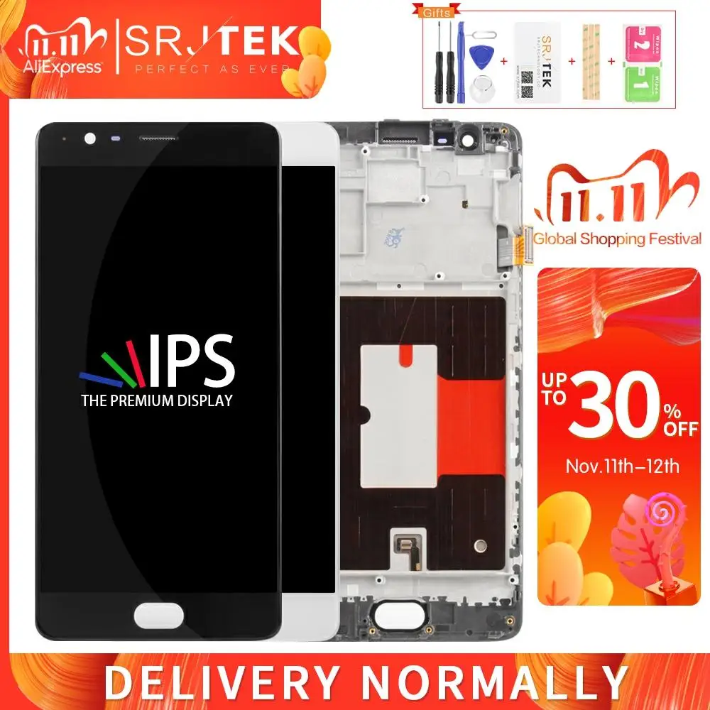 OLED для Oneplus 3T дисплей A3010 LCD сенсорный OnePlus 3 экран дигитайзер панель Стекло в сборе