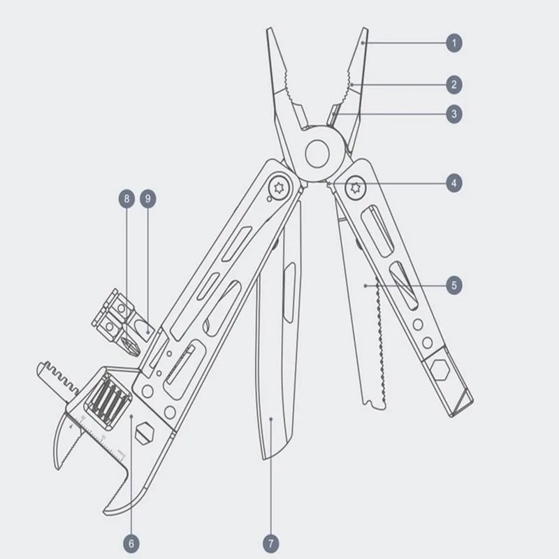 Xiaomi Nextool нож 9 в 1 Многофункциональный гаечный ключ складной нож из нержавеющей стали нож плоскогубцы инструменты для наружного кемпинга нож