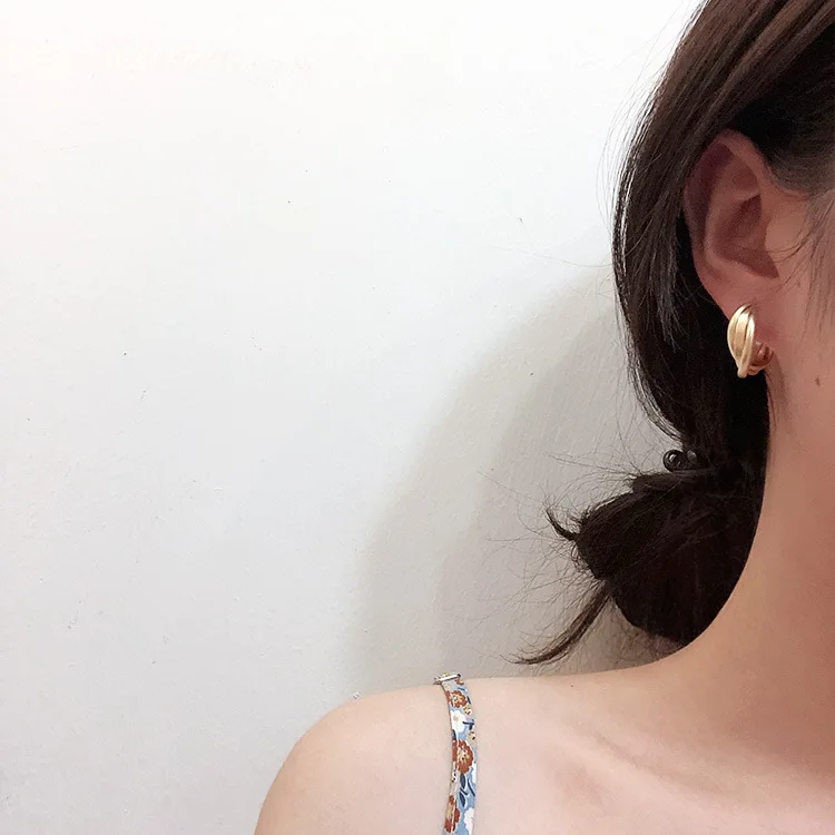 S925 Серебряные корейские длинные короткие серьги-кольца для женщин, геометрические золотые цветные металлические жемчужные вечерние серьги, подарки