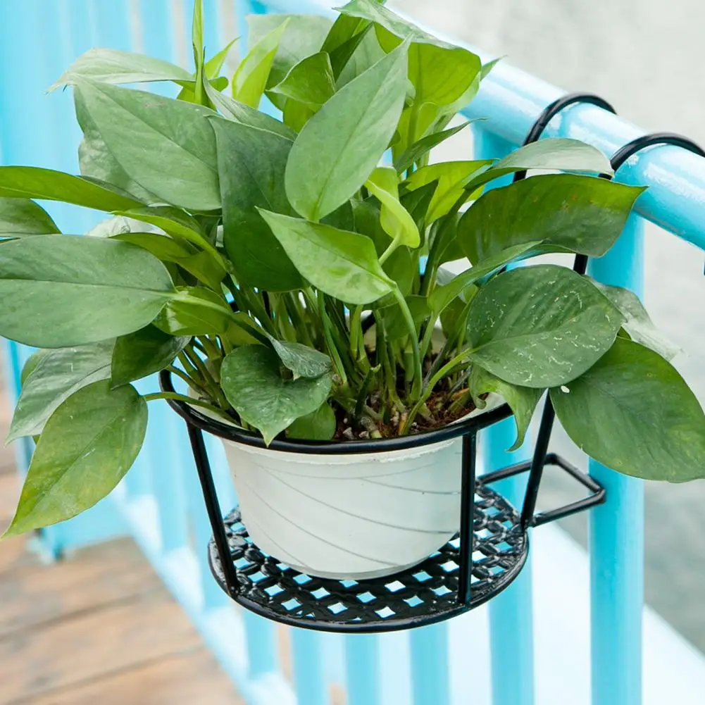 

Balcony Decor Flower Frame European Iron Railing Potted Plant Shelf Window Sill Hanging Flower Pot Planter Flower Stand