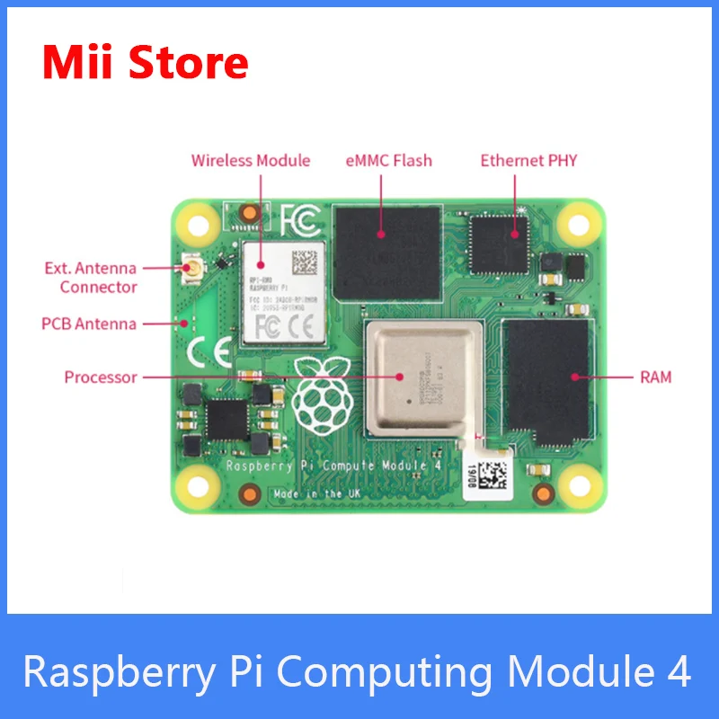 Raspberry Pi Compute Module 4 with 1GB/2GB/4GB/8GB Ram Lite/8G/16G eMMC Flash optional Support Wifi/bluetooth
