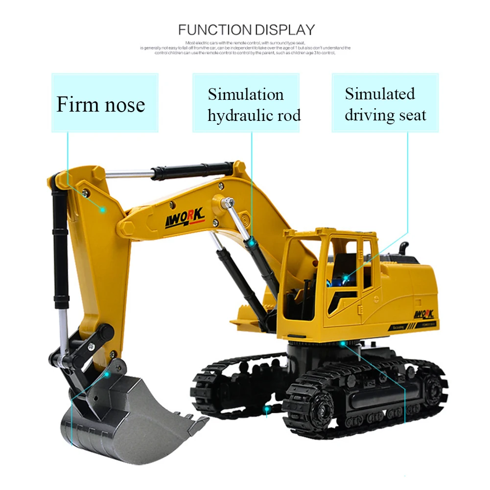 Подарки RC экскаватор автоматическая электронная игрушка музыкальный трактор 8 каналов перезаряжаемые инженерные сканеры 2,4 ГГц