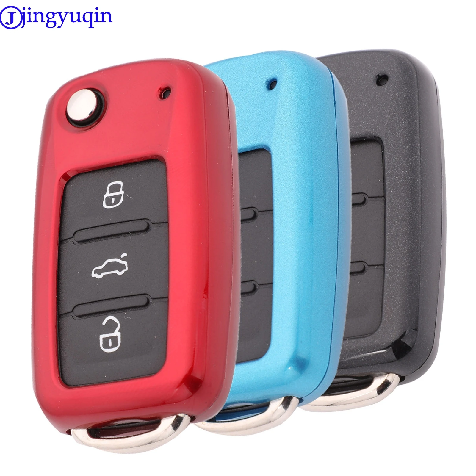 jingyuqin Car Key Cover Case for VW Golf Bora Jetta POLO GOLF Passat For Skoda Octavia A5 Fabia SEAT Ibiza Leon | Автомобили и