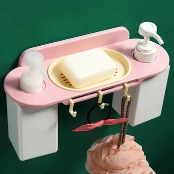 

Multifunctional Bathroom Bath Shelf Liquid Detergent Storage Box Rack Cleaning Drainboard Soap Holder Container