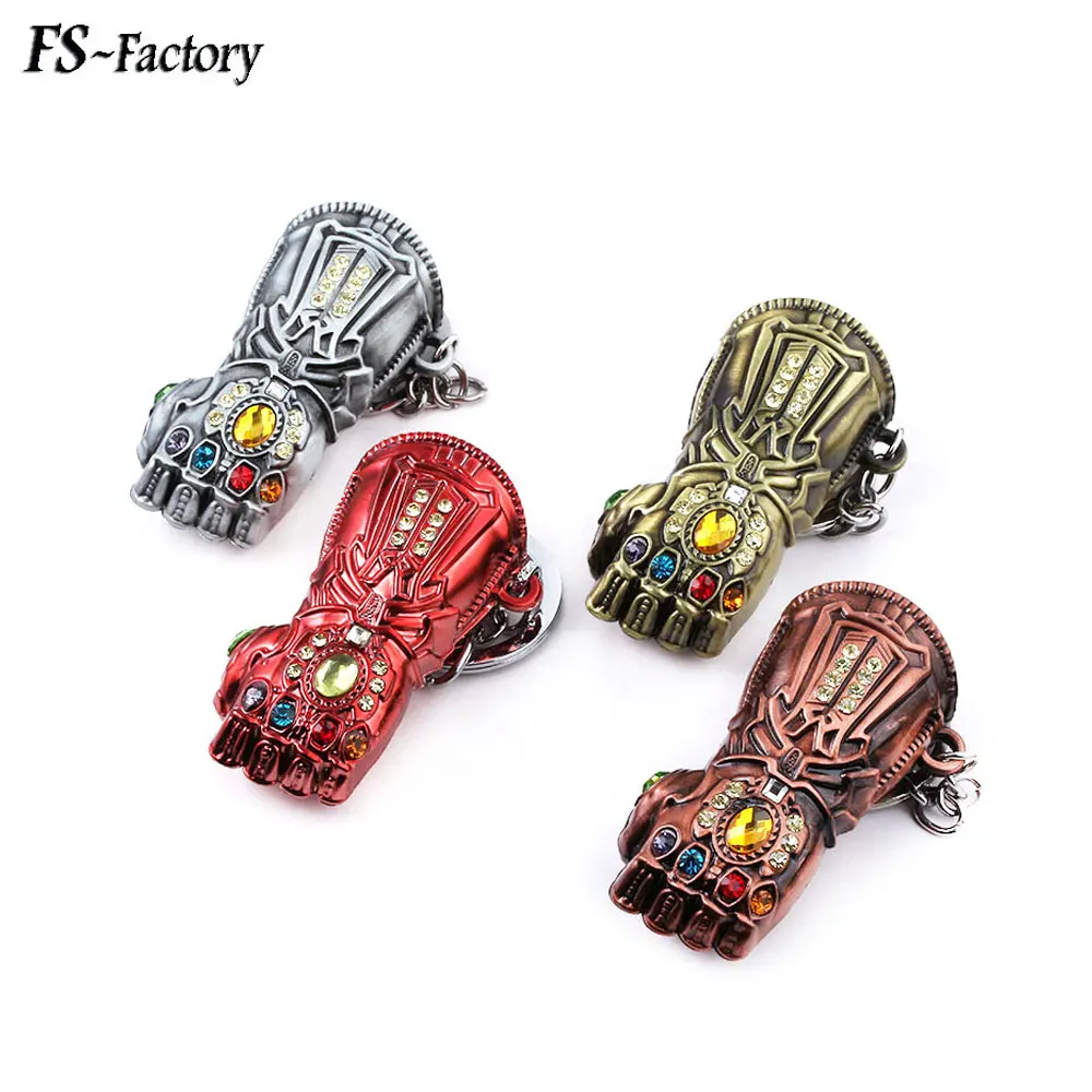 

New Design Avengers 4 Endgame Thanos Gloves Keychain Infinite Power Gauntle Key Chain for Men Car Keyring Chaveiro Jewelry Gift