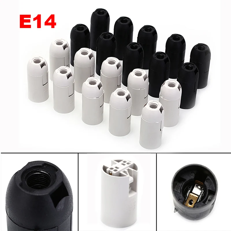 10pcs Practical E14 Light Bulb Lamp Holder Socket Lampshade Ring 2A 250V 2 Color Small Screw Cap Lighting Accessories metal lampshade ring sturdy wear resistant metal lampshade frame tea light cover frame accessory