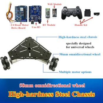 

Wireless Remote Control 3wd Omni Directional Wheel Smart Car Chassis with WiFi Handle Bluetooth for Robot Graduation Design DIY