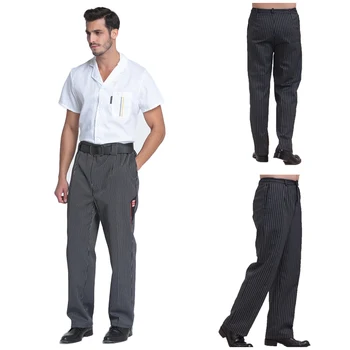 

Men's and Women's Baggy Chef Pant Cook Stripes Workwear Professionals Men's Tapered Leg Cargo Scrub Trousers Restaurant