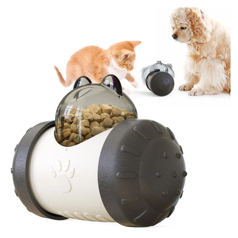 Dog Cat Slow Feeder Bowl Toy Pet Food Container Dispenser Interactive Collapsible Toys Adjustable Treat Canister No Electronic