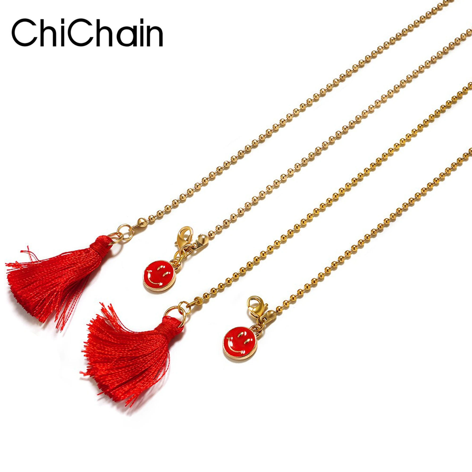 Smile Face Tassel Eyewear Cord Glasses Chain Universal Eyeglasses