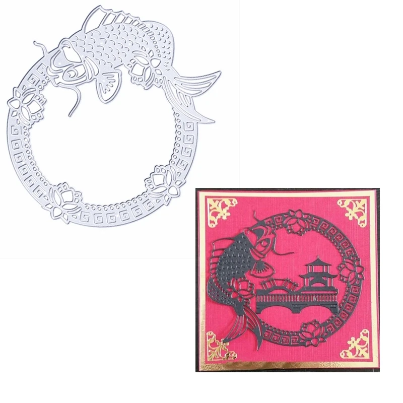 

Fish Pavilion Flower Vintage Lace Cutting Dies Stencil Craft Cards DIY Scrapbooking Album Making Embossing Template 2019