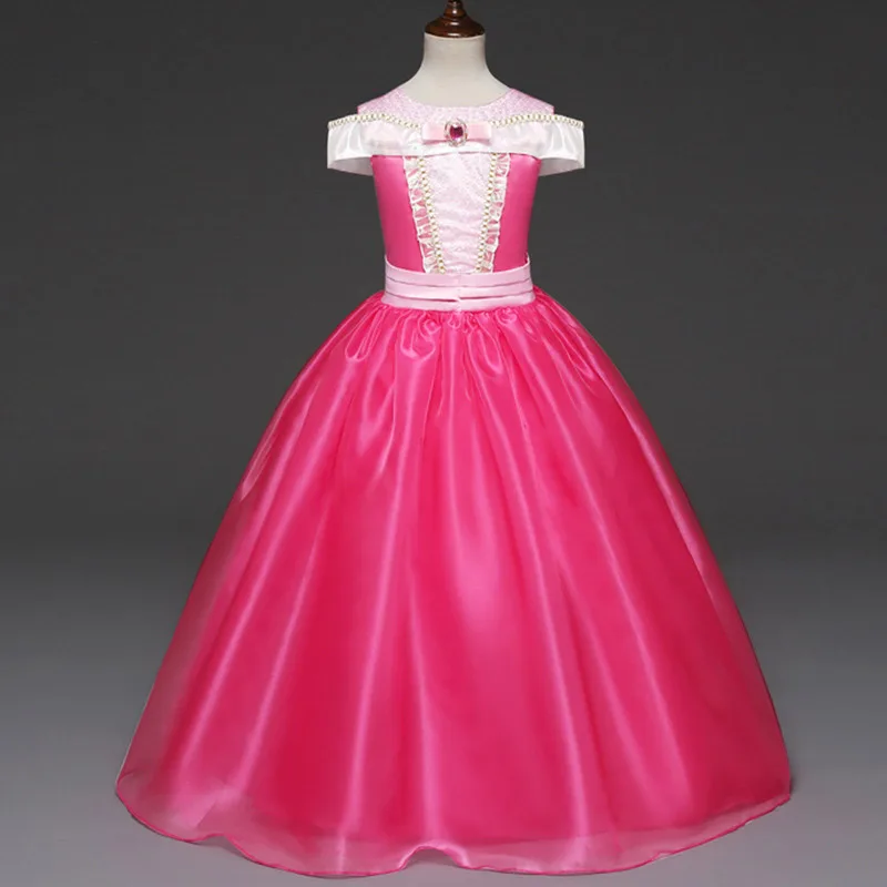 Bear Leader/платье принцессы, праздничный костюм, бальное платье, сетка для платьев для девочек, трикотажное платье для выпускного вечера с галстуком-бабочкой, одежда для детей 3-7 лет - Цвет: AX1242 pink