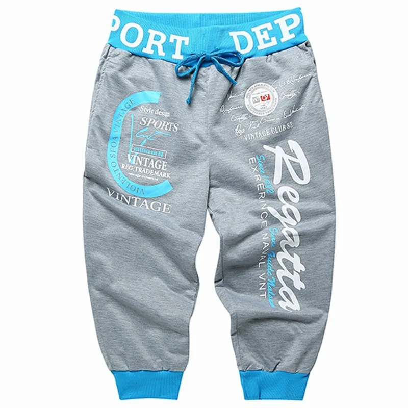Импортные товары от имени AliExpress г. Летние новые стильные повседневные Капри с буквенным принтом контрастного цвета мужские K18
