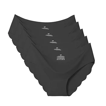 

5 PC Women Spandex Solid Shorts Lady Sexy Mid-Rise Panties Soft Underwear