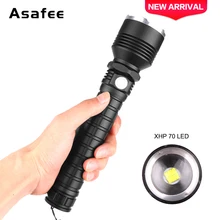 Portable Hunting XHP70.2 LED Flashlight Lamp Zoom Torch 18650 USB Rechargeable Tactical Light Outdoor Camping Hunting Lamp