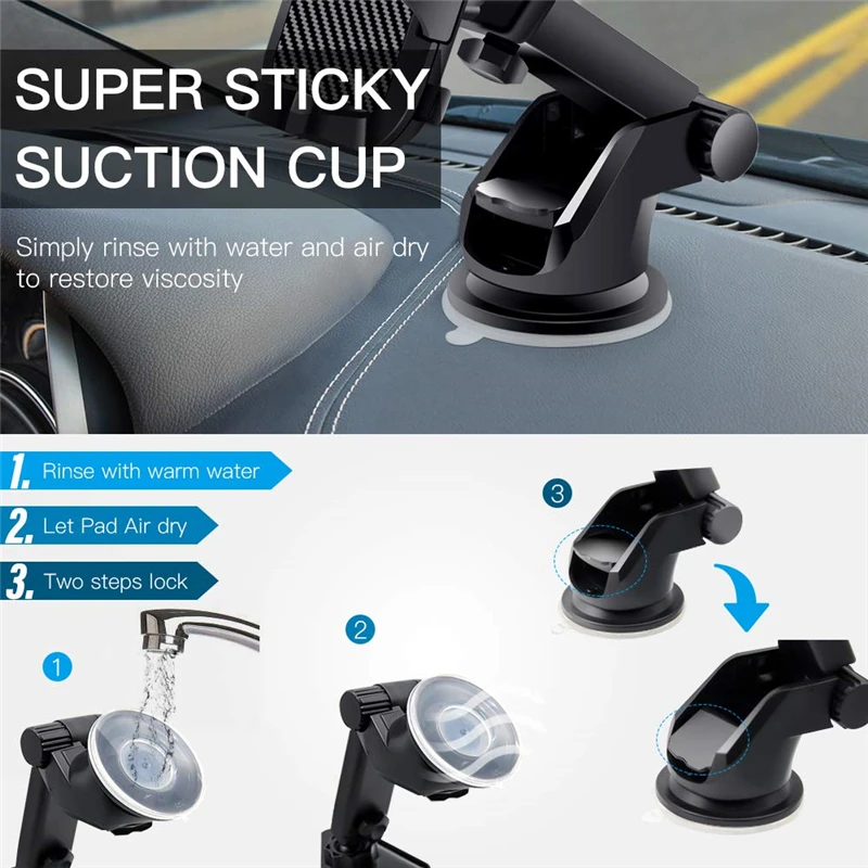 2022 New Long Arm Sucker Gravity Car Mobile Phone Holder Stand Universal Dashboard Clip Support For iPhone 11 PRO Accessories mobile holder for tripod